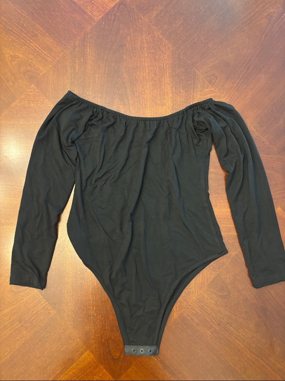 Off-the-Shoulder Long Sleeve Black Women's Bodysuit